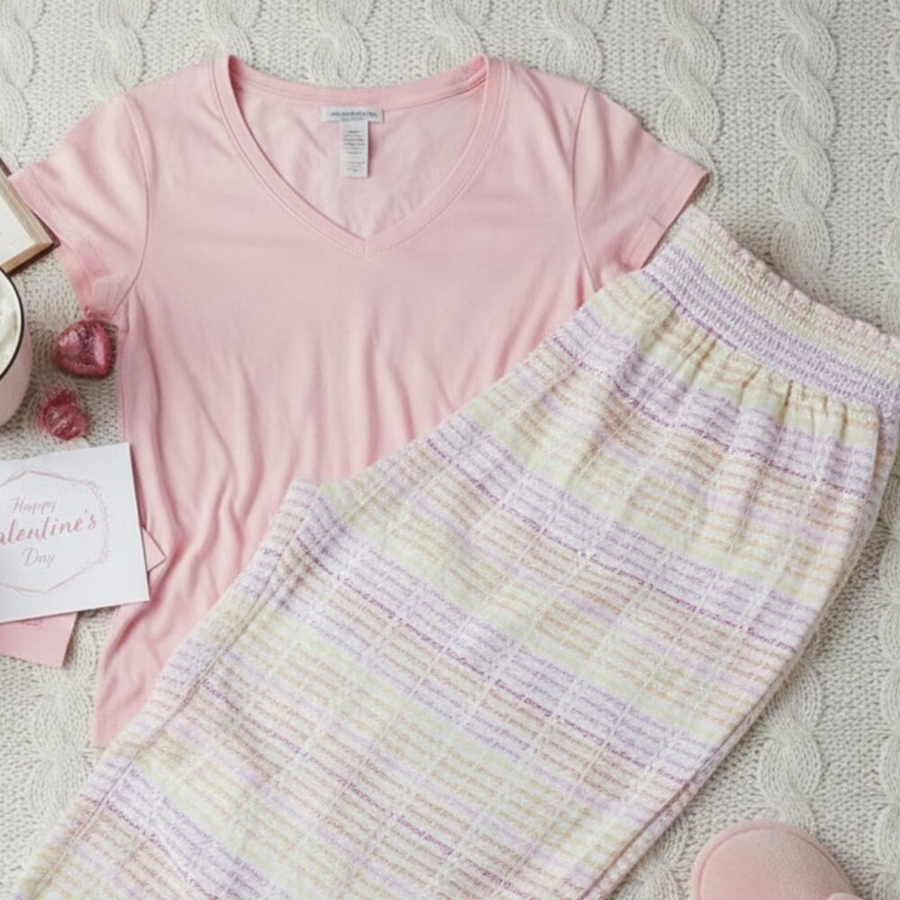 Victoria's Secret Rainbow Script Logo Pajama Pants White